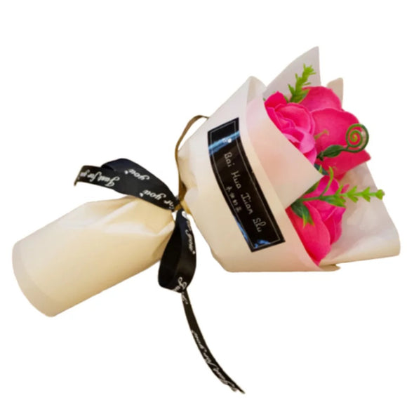 Luxury Rouge Rose Soap Bouquet (Mini) Dark Pink